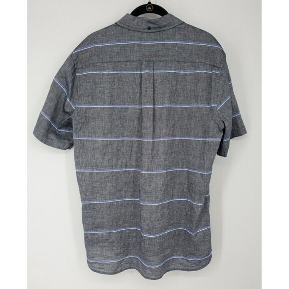 Brooks Brothers Men's Large Black w/Stripe Short Sleeve Shirt Linen Blend  NWT - Picture 5 of 11